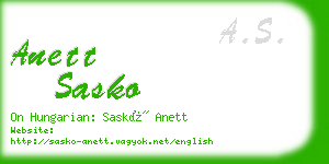anett sasko business card